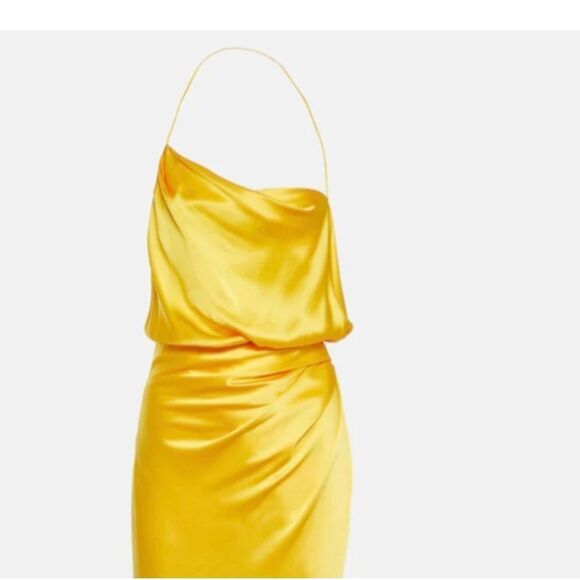 THE SEI Yellow silk halter minidress, NWOT, XS - Picture 5 of 5